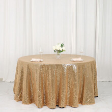 Runde Pailletten-Tischdecke Gold 120 Zoll