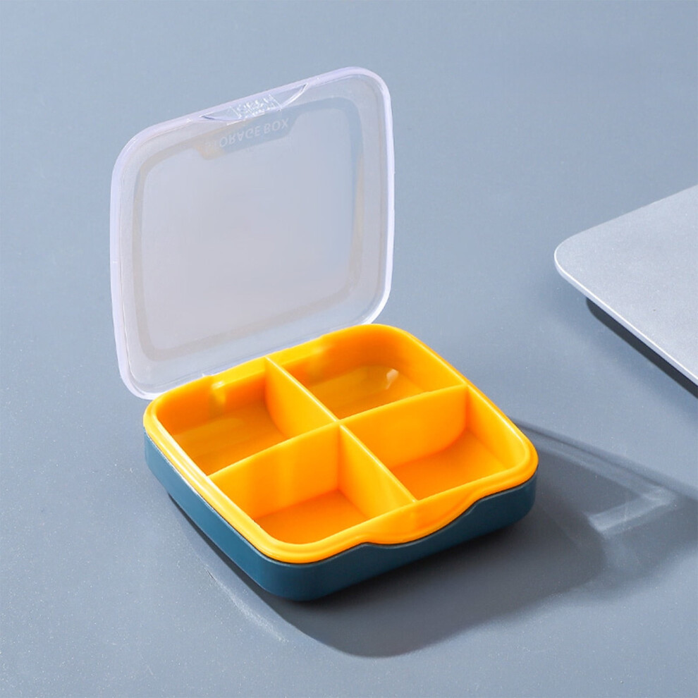 Portable 4-compartment pill box moisture-proof
