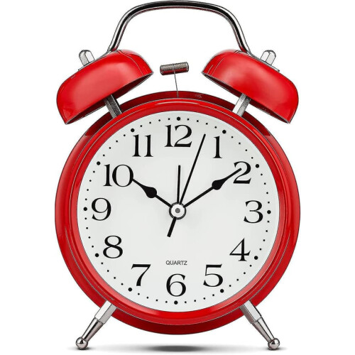 Analog Alarm Clock Extra Loud Retro White Silent 2