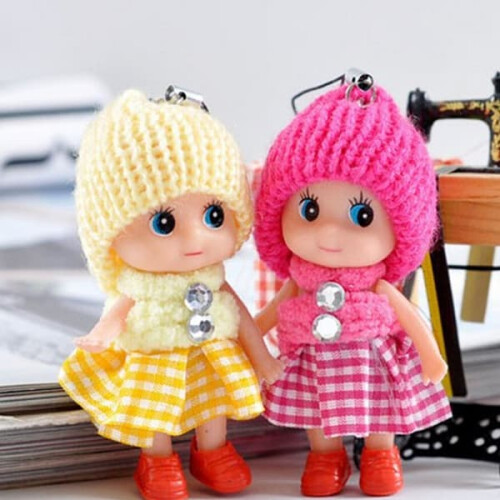 Interactive Soft Baby Doll with Mini Phone Hanging Toy 1