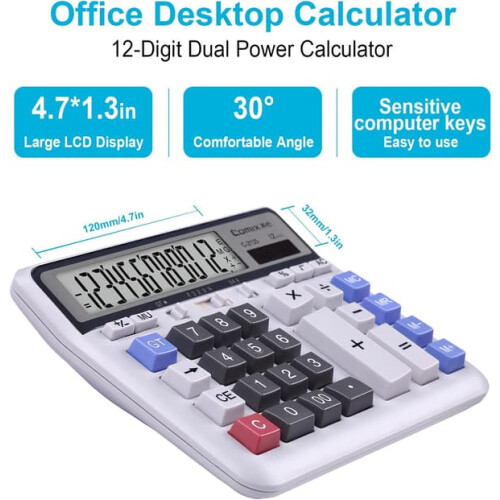 Desktop Calculator 12-Digit Large LCD Screen 2