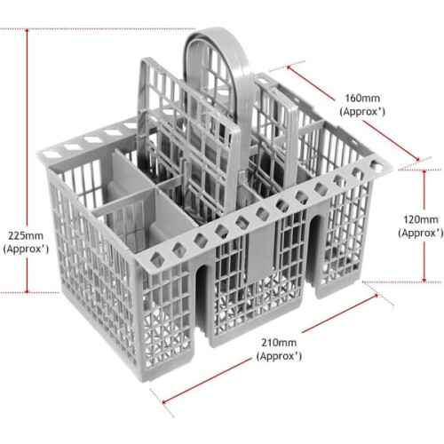 Dishwasher cutlery basket with removable handle 1