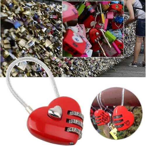 Heart-shaped padlock 3-digit combination lock 2