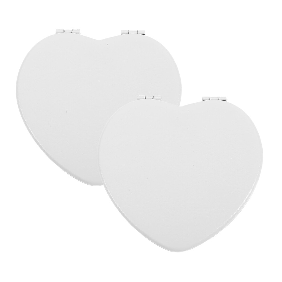 Heart-shaped portable makeup mirror for women and teens,