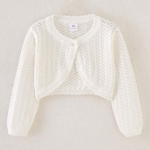 Mädchen-Strickjacke, einfarbig, Größe 7-8 Jahre