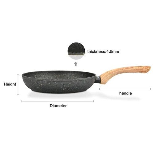 Nonstick Frying Pan Granite Coating Black 10 inch 2