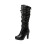 Botas góticas femininas com laços, cano alto e plataforma em material sintético. 1