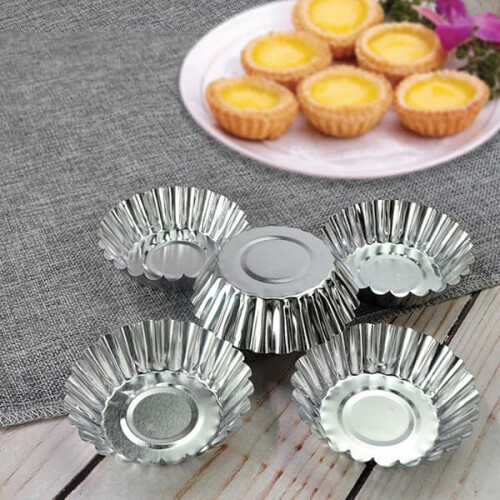 10x små bakformar i aluminium, silver 1