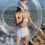 Transparent sequined inflatable swimming ring 70 cm blue 5