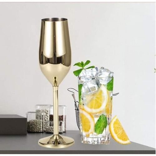 Champagneglas i rostfritt stål, 200 ml, guld 2