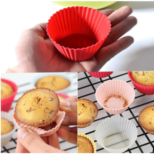 Silicone muffin molds baking cups 6-pack mixed colors 2