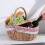 Rustic wicker picnic basket with lid and handle 4