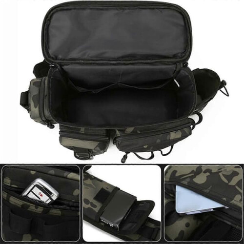 Fishing backpack with bait box and rod holder 2