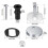 Toilet Lid Hinge Kit Silver Top-Fix 2 pcs 4