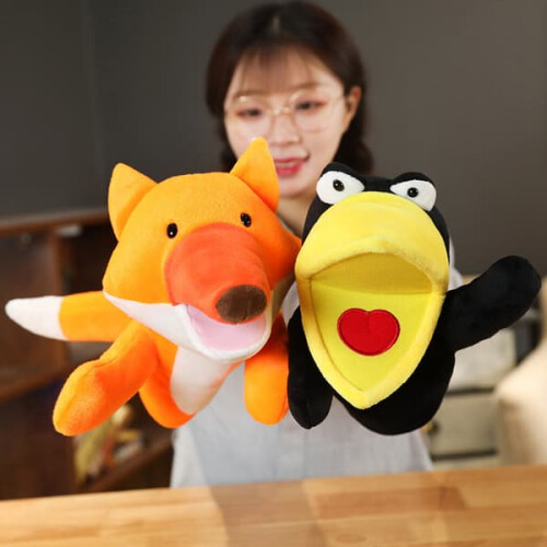 crow hand puppet with movable mouth five-finger 2