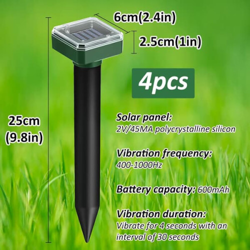 Solar-powered mole repeller 4-pack 1