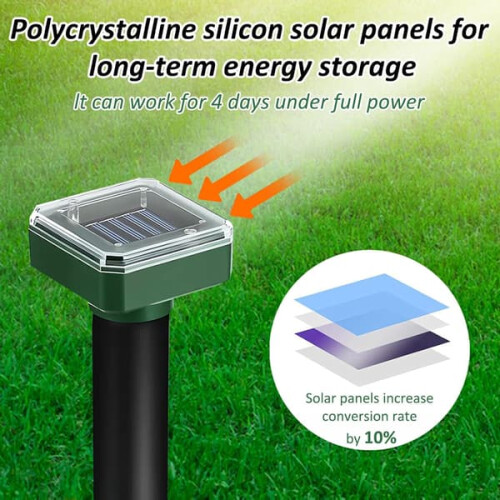 Solar-powered mole repeller 4-pack 2