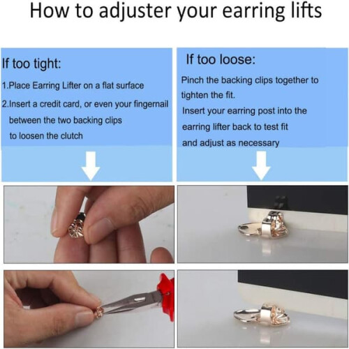 Earring Lifters Adjustable Secure Backs Pair 1