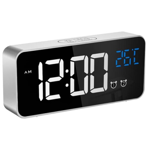 Digital alarm clock for visually impaired silver 14.5 cm 1