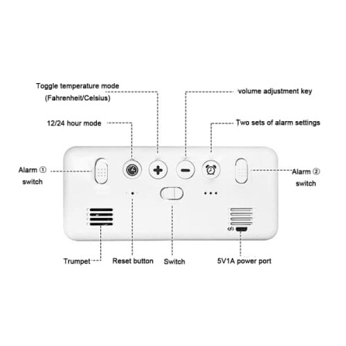Digital alarm clock for visually impaired silver 14.5 cm 2