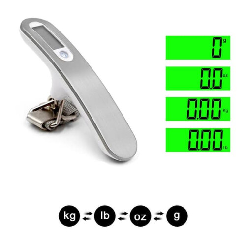 Electronic Luggage Scale Stainless Steel Silver 1