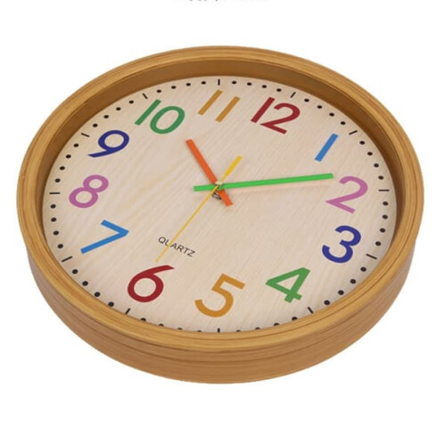 Wall Clock Wood Grain 12 Inch Quartz 2