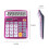 Desktop Calculator 12-Digit LCD Purple Solar/Battery 3