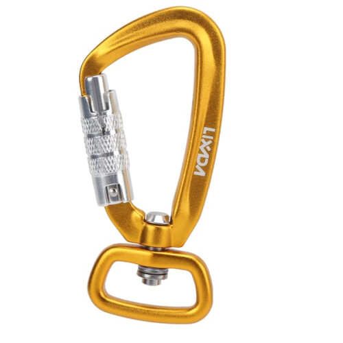Carabiner with auto-lock, square bottom, 360 rotation, 1