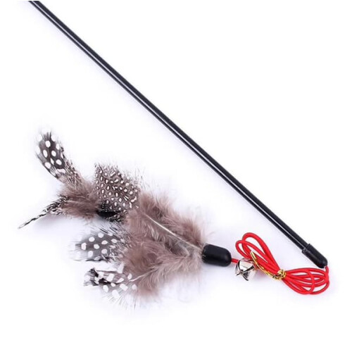 Cat toy with brown feathers 1 piece 2