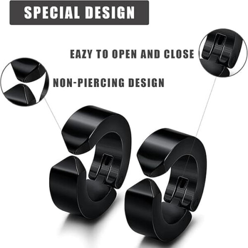 Titanium steel ear clips non-perforated 4 colors 1