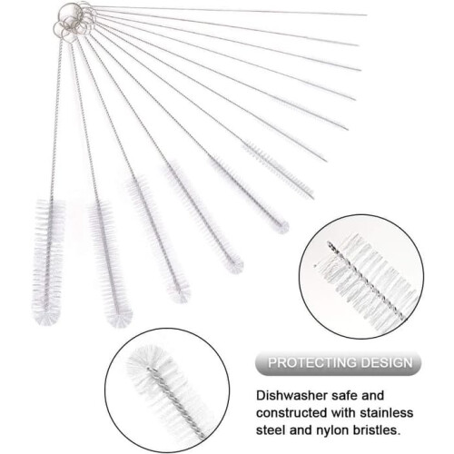 Bottle Brush Set Nylon 12-Piece White 2