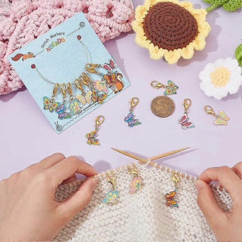 Butterfly Knitting Markers Enamel Removable 32 pcs 2