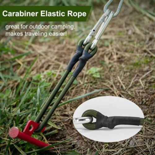 Bungee Cords with Carabiner Heavy Duty 30cm 4-Pack