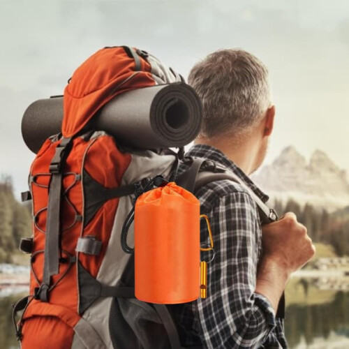 Emergency Sleeping Bag Lightweight Thermal Orange 4pcs 2