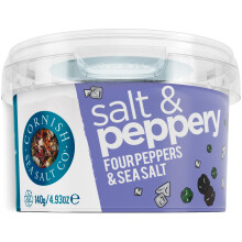 Cornish Sea Salt & Peppery Seasoning Blend 140g, Premium Pepper Spice Seasoning, Black Peppercorn, Green Peppercorn, Red Pepper & Pimento, All-Purpos