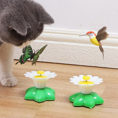 Cat Toy Butterfly Flower Shape 360 Rotating 2