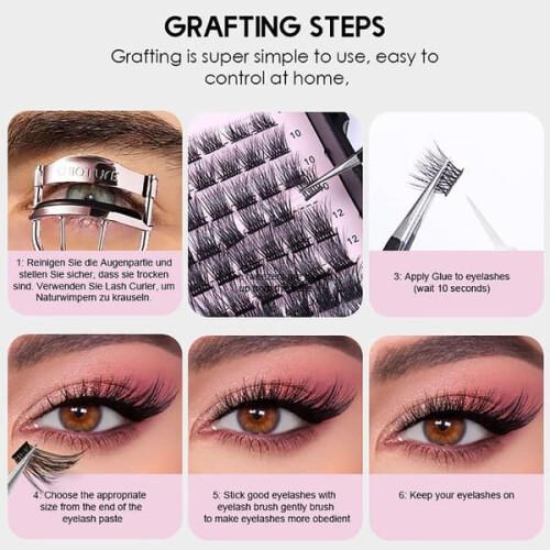 DIY eyelash extension single cluster false lashes 2
