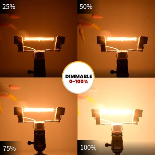 Λαμπτήρας αλογόνου 100W118mm R7s με δυνατότητα ρύθμισης φωτεινότητας, θερμό λευκό 2800K 1