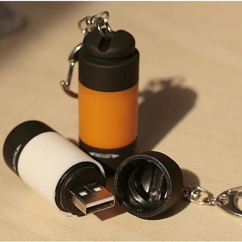 Mini USB Rechargeable LED Flashlight Keychain 5-Pack 2