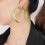 Gold Hoop Earrings Patterned 4-Row 6 cm 2