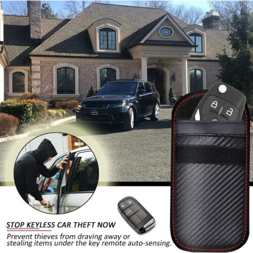 RFID Blocking Pouch for Car Keys Carbon Fiber 2 Pack 1