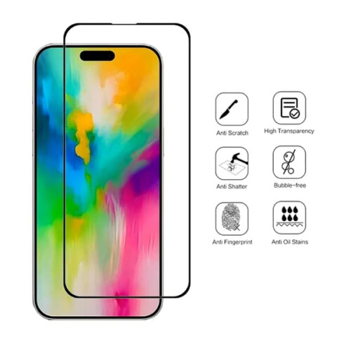 2 películas de vidro temperado compatíveis com iPhone 16/16 Pro/16 Pro Max - Protetor de tela transparente compatível com iPhone 16 Pro Max 1