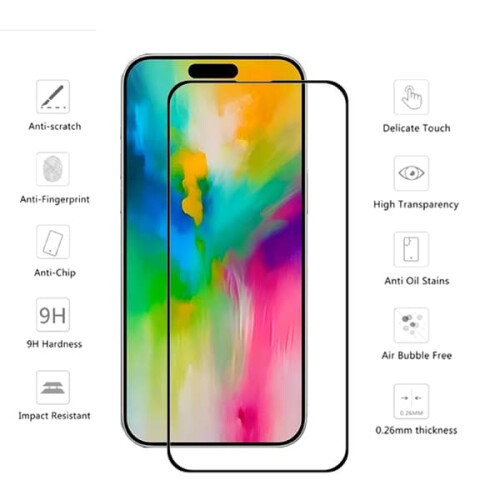 2 películas de vidro temperado compatíveis com iPhone 16/16 Pro/16 Pro Max - Protetor de tela transparente compatível com iPhone 16 Pro Max 2