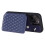 Capa para iPhone 15 Pro Max compatível com bloqueio RFID, revestida em couro PU e TPU, com alça de pulso azul. 4