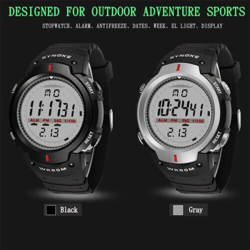 Men's Waterproof Digital Watch with Backlight and