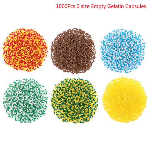 Empty Gelatin Capsules Size 0# Green White 1000 pcs 1