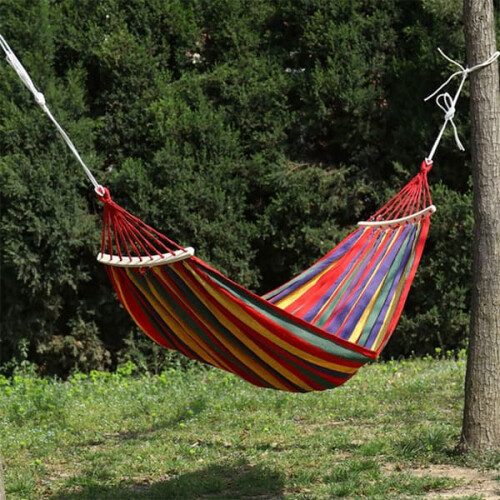 Canvas Hammock Red Striped 260x150cm 1
