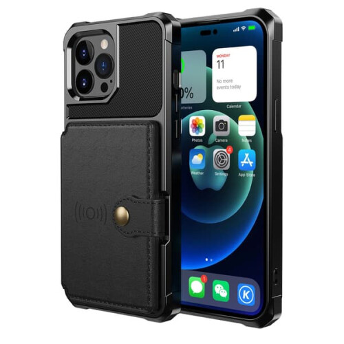 iPhone 14 Pro Max case with card holder red 1