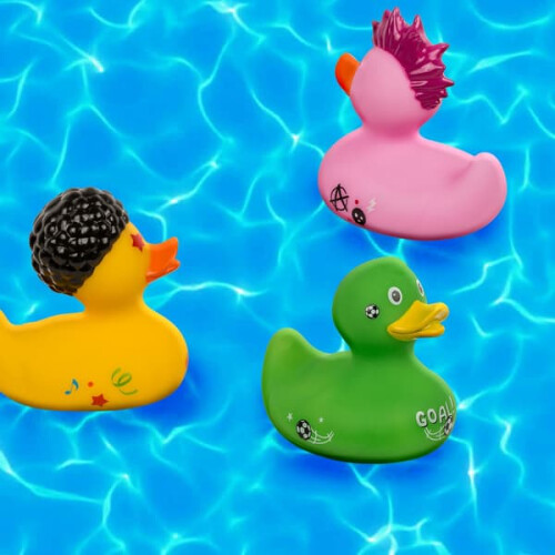 Rubber Duck Bath Toy Multi-Color Set of 3 1