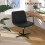 Chaise de coiffeuse avec dossier, design noir à pieds croisés 1